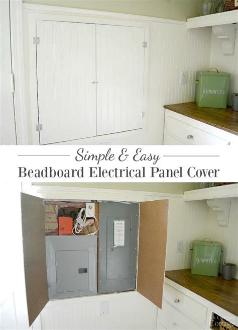 how to cover electrical box with beadboard panel|diy beadboard double door cover.